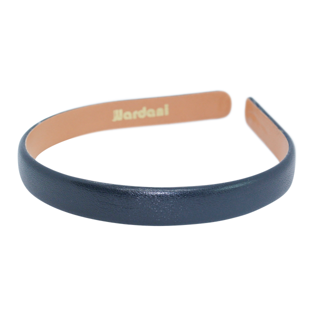 Wardani, 4.7 cm hot wide genuine leather headband stitched edge calf leather, handcrafted & handmade in Brooklyn USA 1.3/4” wide