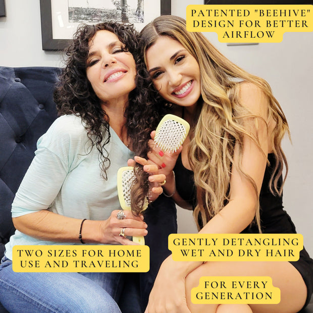 Janeke Golden Superbrush Rectangular Hairbrush-For Detangling and Styling