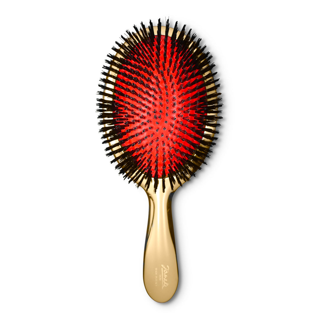 Janeke Large Metallic Paddle Pneumatic Hairbrush with Natural