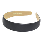 1" leather headband black