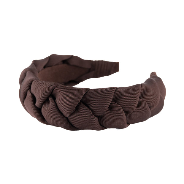 Anna Fashion braid headband grosgrain dark brown