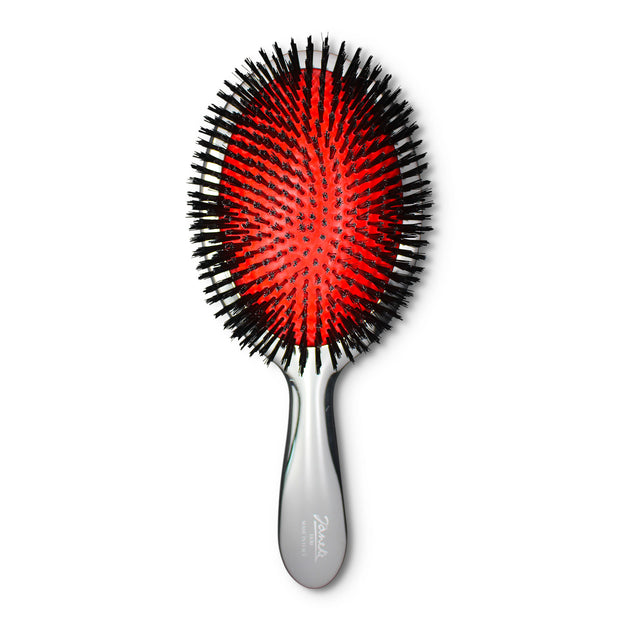 Janeke Large Metallic Paddle Pneumatic Hairbrush with Natural Bristles, 9.25" Long  AUSP23 SF