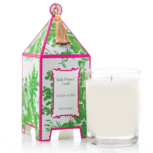 Seda France Citron du Sud Classic Toile Pagoda Box Candle