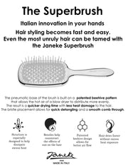 Janeke Golden Superbrush Rectangular Hairbrush-For Detangling and Styling