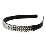 black leather and crystal headband by Wardani