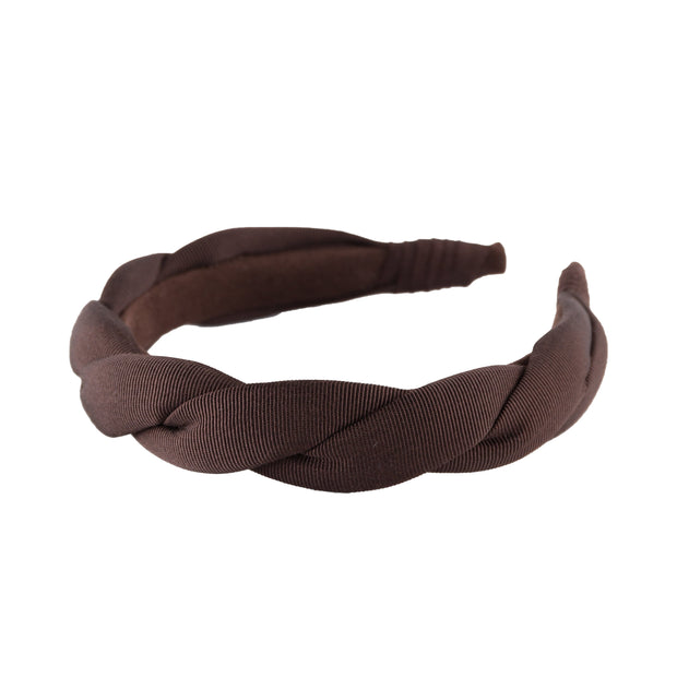 Anna Fashion twist grosgrain headband dark brown